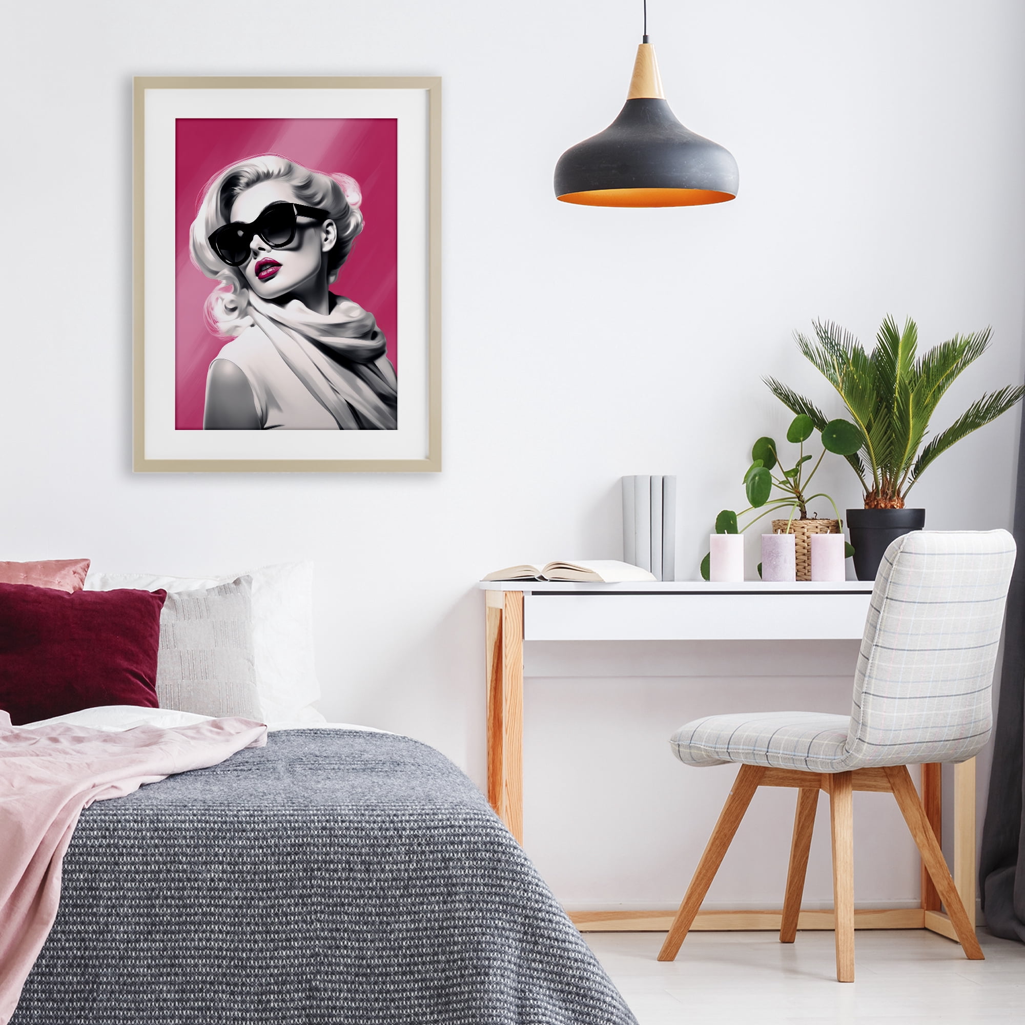 Stupell Industries Vintage Retro Chic Portrait Birch Framed Print Under Glass, design by Andrea Haase