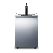Summit Appliance SBC635MOSHH 24" Outdoor Beer Dispenser with Single Tap Digital Thermostat Automatic Defrost Ground Fault Circuit Interrupter Casters and Top Guard Rail in Stainless Steel