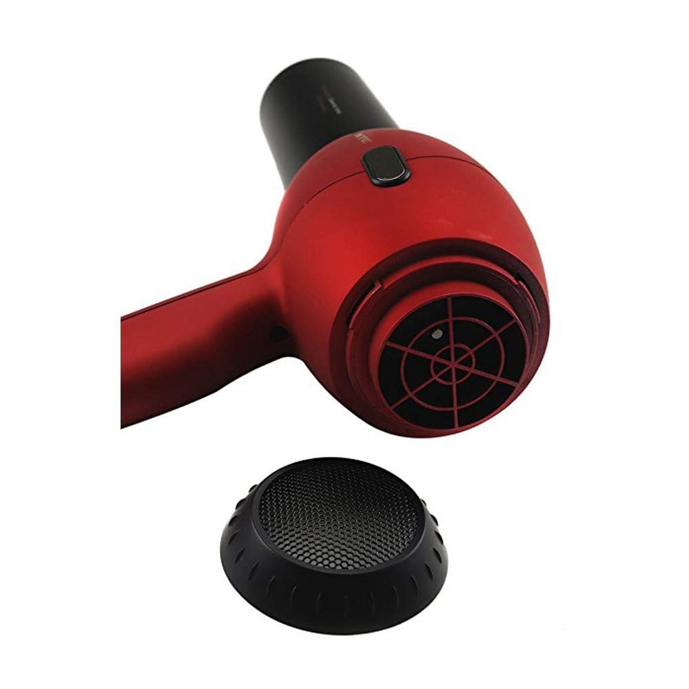 OVENTE Professional Hair Dryer with Diffuser, Black & Red X3400BR