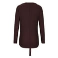 thumbnail image 6 of jsaierl Womens Waffle Knit Tunic Blouse Tie Knot Henley Tops Loose V-Neck Fitting Bat Wing Plain Shirts, 6 of 9