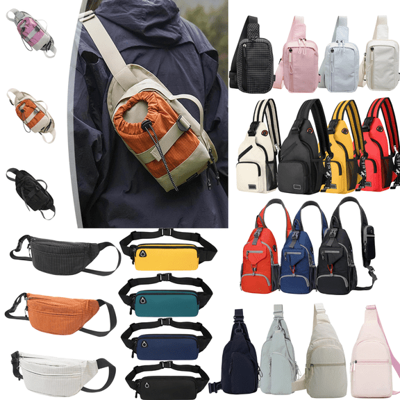 Dongrere Fanny Pack Waist Bag Crossbody Pack with Water Bottle Holder for Outdoor Use, Black