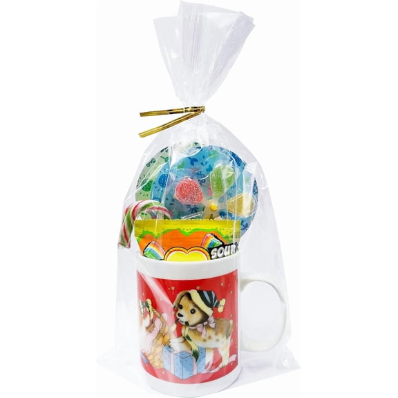 YANTONG 50 CT 7x12 inches Clear Bottom Gusset Cellophane Gift Bags with 6" Gold Twist Ties, Cello Packaging for Party Favors, Baby Showers, and Wedding Gift Wrapping