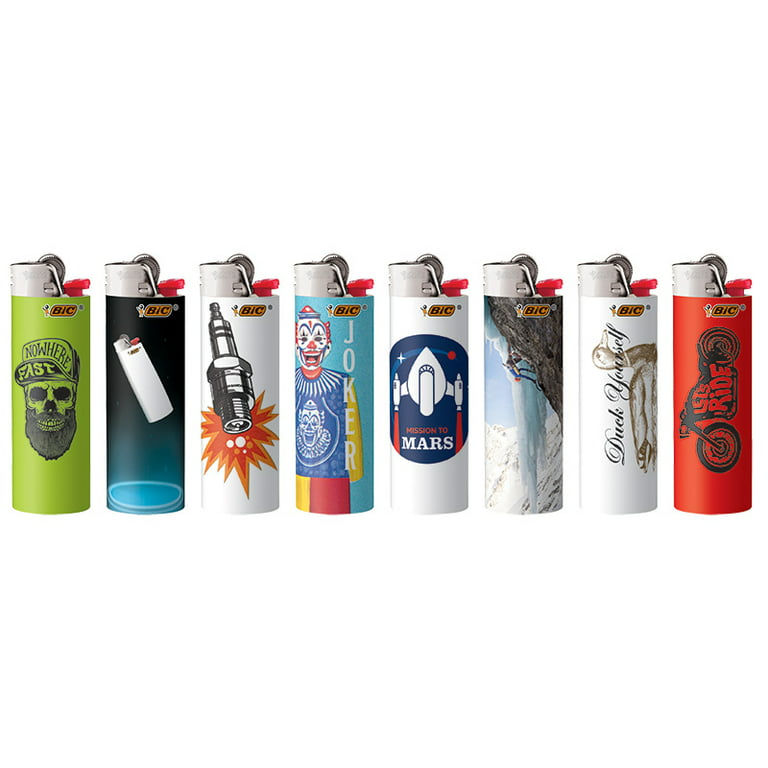 BIC Maxi Pocket Special Edition Good Vibes Collection, Assorted Unique Lighter Designs, 8 Count Pack Lighters - Walmart.com