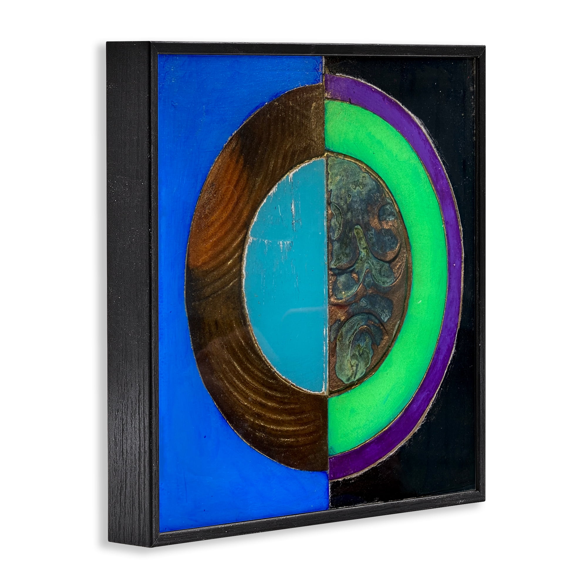 Stupell Industries Nocturnal Circle Symmetry Black Framed Giclee Art, design by Matthew Finger