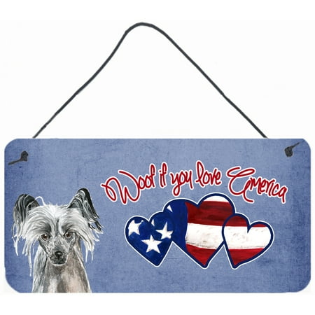 Woof if you love America Chinese Crested Wall or Door Hanging Prints SC9930DS612