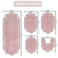 thumbnail image 6 of Home Weavers Allure Collection 100% Cotton Non-Slip Bathroom Rug Set Machine Washable Bathroom Rug, U Shaped Contour, Bathroom Rug, Bath Rug, Runner, Pink Color 5 Piece Bath Rug set, 6 of 9