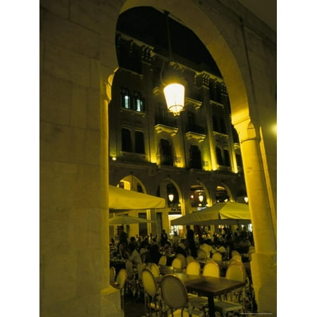 Cafes at Night, Place d'Etoile, Beirut, Lebanon, Middle East Print Wall Art By Alison