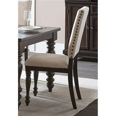 Home Elegance 1718GYS 39.25 x 25 x 20 in. Begonia Side Chair - Gray - Set of 2