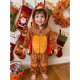 thumbnail image 6 of RUINIXCW Toddler Baby Girl Boy Thanksgiving Turkey Costume Kids Halloween Costume Infant Baby Boy Girl Fall Winter Clothes Warm Flannel Romper Long Sleeve Hooded Zip Up Jumpsuit, 6 of 10