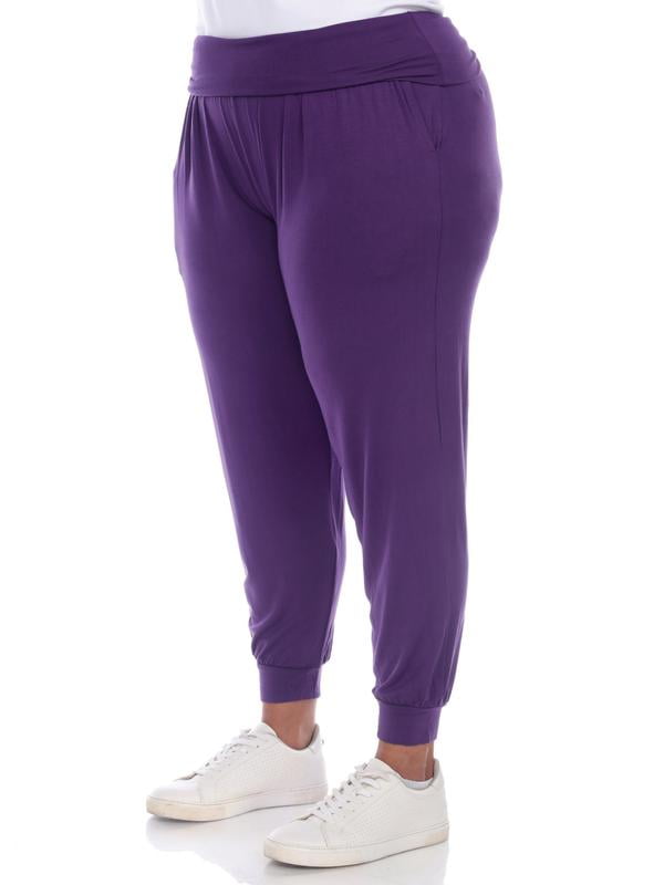 White Mark Women's Plus Size Harem Pants