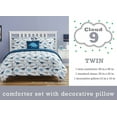 thumbnail image 5 of ALEX + BELLA Dino Chambray Microfiber/Polyester Bedding Set, Twin, Dark Blue, 3-Piece, 5 of 6