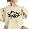thumbnail image 2 of Walmart+ Semaine Aqestyerly Hauts de Noël à Manches Longues pour Femmes Col Rond Imprimé de Noël Mode Haut à Manches Longues Chandails en Molleton, 2 of 4