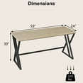 thumbnail image 3 of Gymax 59'' Computer Desk Large Industrial Home Office Desk w/ Heavy-duty Metal Frame, 3 of 10