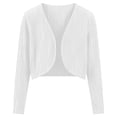 thumbnail image 6 of Womens Bolero Shrug Long Sleeve Open Front Lightweight Knit Cropped Cardigan Sweaters Summer Fall Tops, 6 of 7