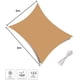thumbnail image 2 of Toldo Vela Rectangular 2x3 m, Toldo Vela 3x2 m HDPE, Transpirable, Resistente, 95% Protección UV para Exterior, Jardín, Terrazas (Arena), 2 of 5