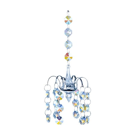 

TBOLINE Crystal Beads Pendant Chandelier Shaped Hanging Prism Decor (A)