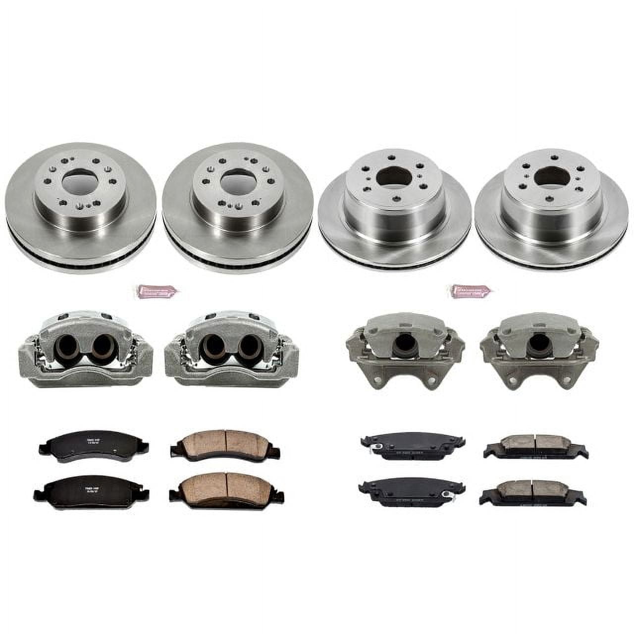PowerStop Front and Rear Stock Replacement Brake Pad and Rotor Kit with Calipers Fits: CADILLAC CHEVROLET GMC Select Models KCOE6560