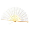 thumbnail image 3 of Abanico plegable chino, regalo retro, abanico de mano chino, abanico de encaje para mujer, abanico de baile Blanco, 3 of 9
