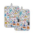 thumbnail image 7 of Yayeee Pot Holders Kitchen Heat Resistant with Pocket 7"x9.8" Cotton Oven Cooking Hot Pads, Doodle Pattern, 7 of 7