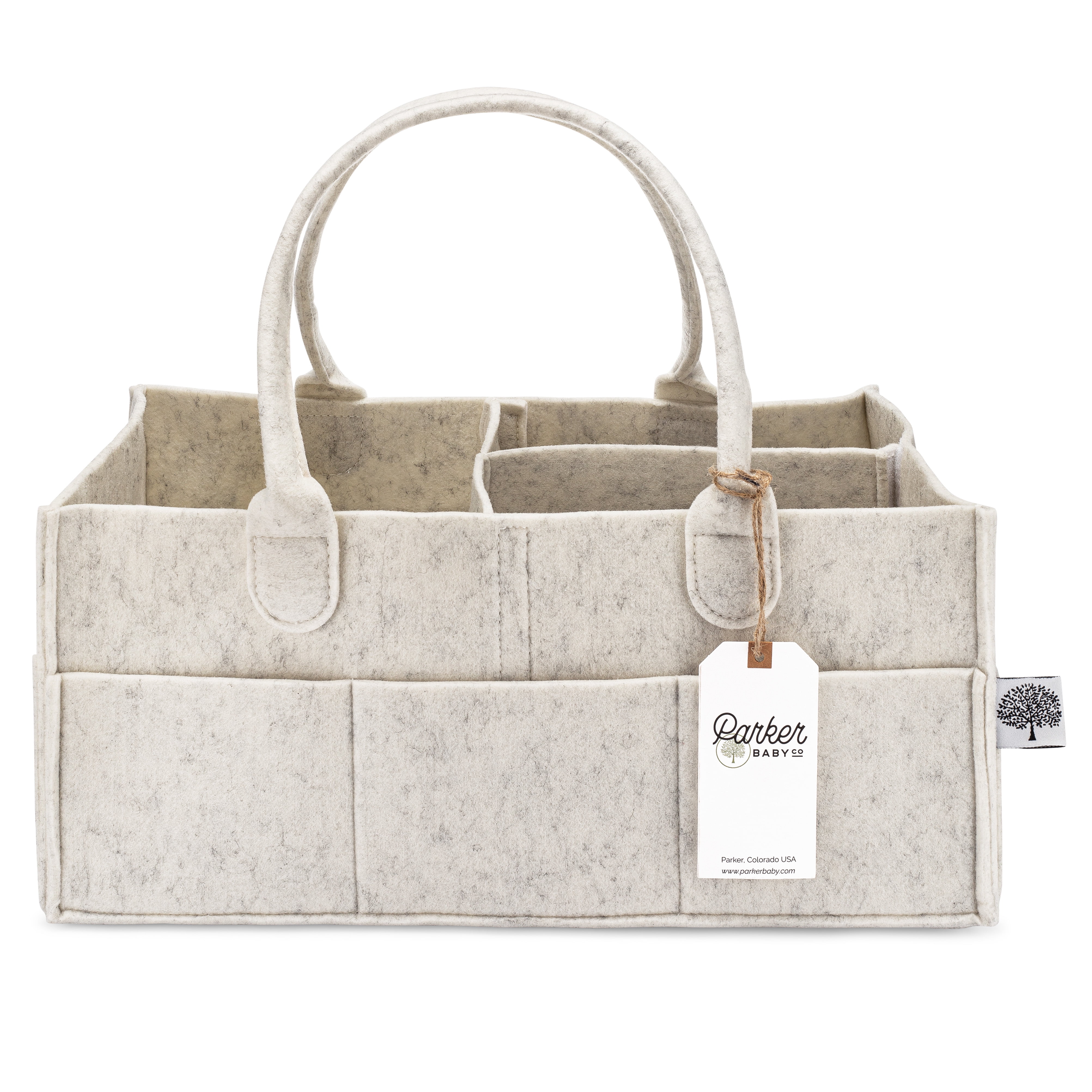 Parker Baby Felt Diaper Caddy White Nursery Storage for Diapers