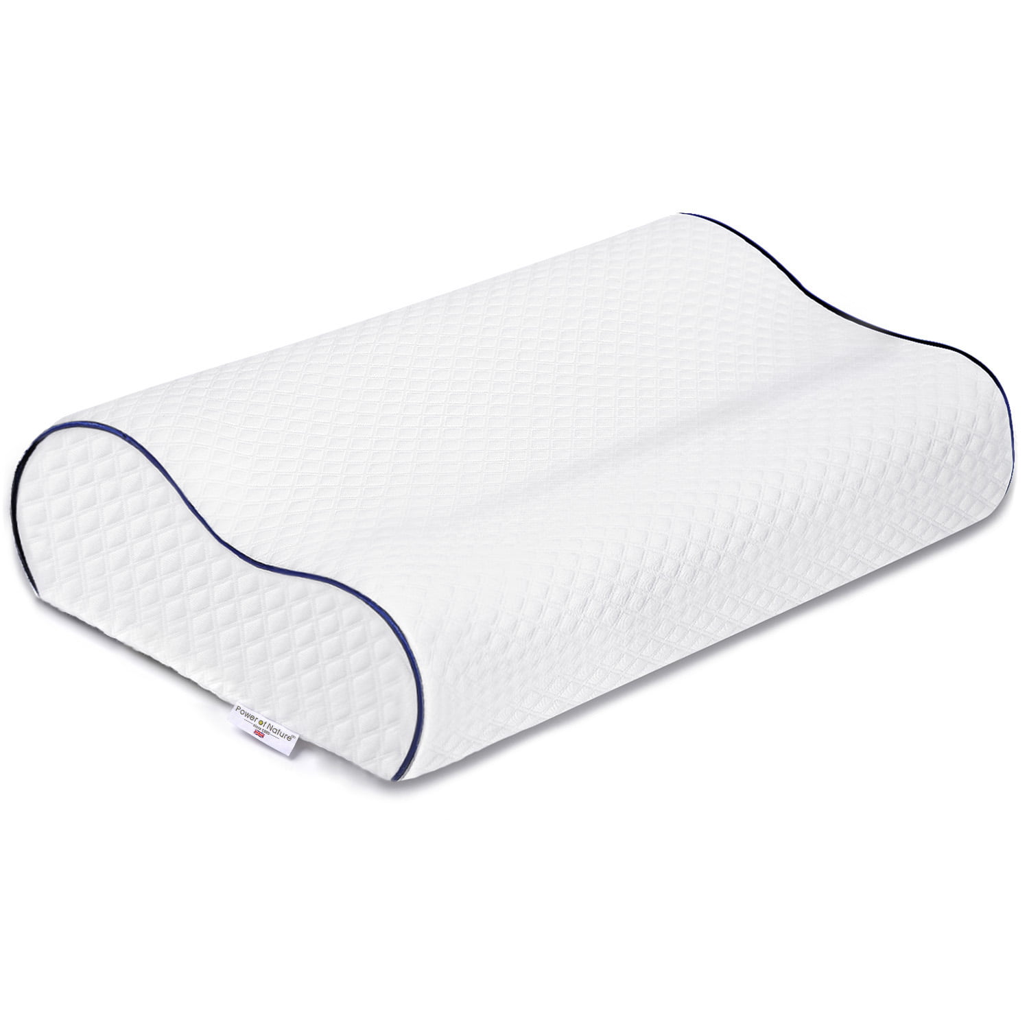 POWER OF NATURE Memory Foam Pillow Cervical Contour Orthopedic Pillow Wavy  Sleeping Bed Pillow Relief Neck & Shoulder Pain Ergonomic for Side/Back/Stomach  Sleepers (23.6x13.7x3.5/4.33 in) 