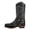 Black, variant on Men's Mid Calf Boots Square Toe Embroidered Western Style Boots Side Zipper Boots Low Heel
