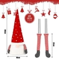 thumbnail image 2 of KOMOO Gnome Christmas Tree Top Doll Red Hat Striped Faceless Doll Tree Top Hanging Legs Dress Up Holiday Ornaments Decor, 2 of 8
