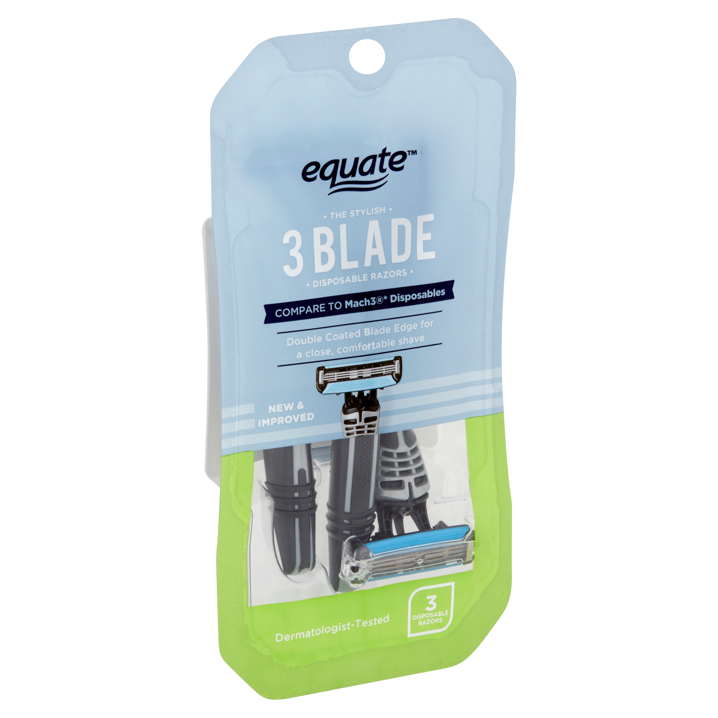 Equate The Stylish 3 Blade Disposable Razors for Men, 3 count Walmart