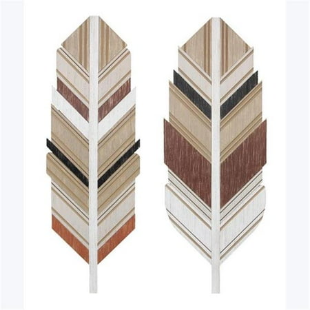 

Youngs 12451 Wood Home Cut Out Feather Wall Art with MDF 2 Assorted Color