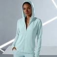 thumbnail image 2 of Women's Sun Protection Jacket Full Zipper Long Sleeve UV Hoodie Shirts Outdoor Athletic Jacket with Pocket Light Blue XXXXL(XXXXL), 2 of 7