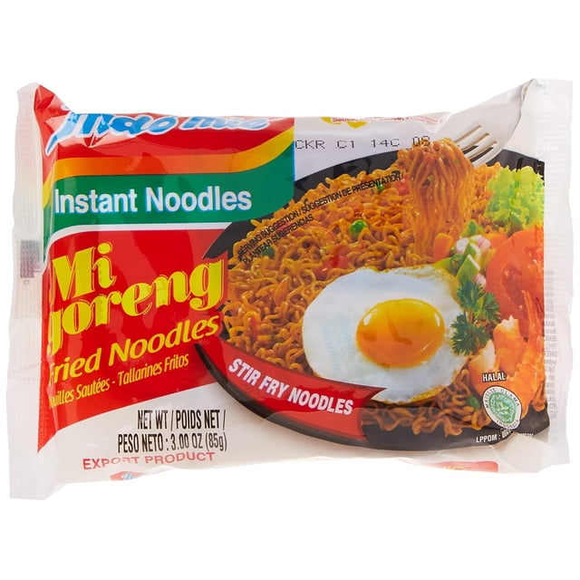 Foods Mi Goreng Instant Noodles, Halal Certified, Hot & Spicy Flavor,3 Ounce (Pack of 40)
