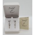 thumbnail image 4 of 925 Sterling Silver Soulmate Dangle Earrings, Gift for Her, Medium Lever Back, Sapphire Cubic Zirconia Stone, 4 of 4