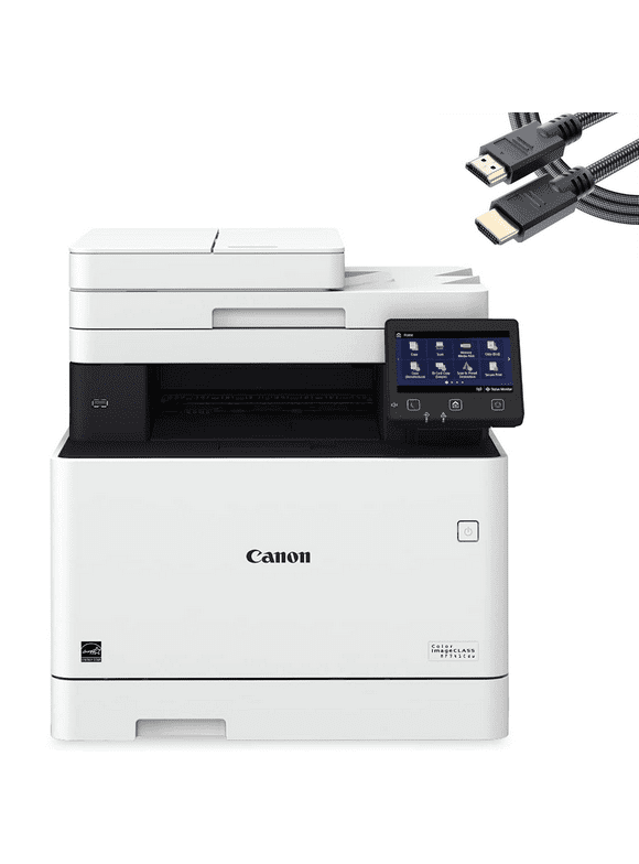 Canon imageCLASS MF741Cdw Wireless Color All-in-One Laser Multifunction Printer, Up to 28 ISO ppm, Wireless, Mobile Ready, Duplex Laser Printer, Copy/print/scan, GINA JOYFURNO printer cable
