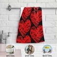 thumbnail image 4 of Coolnut Red Romantic Heart Love Hand Towels 2 PCS, Valentine's Day Kitchen Towel Ultra Soft and Highly Absorbent,Decorative Fingertip Face Towel for Bathroom Hotel, 28.3"x 14.4", 4 of 5