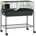 thumbnail image 1 of PawHut 35" Small Animal Cage Rolling Guinea Pig Cage with Detachable Stand, 1 of 10