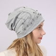 thumbnail image 3 of D-GROEE Slouchy Beanie for Women, Winter Warm Stretchy Faux Pearl Rhinestone Decor Skull Cap Hat Lightweight for Running Cycling, 3 of 8