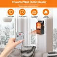 thumbnail image 5 of 800W Plug-In Space Heater,  Wall Outlet Electric Space Heater with Adjustable Thermostat and Timer and Remote Control, Compact for Office Dorm Room, 5 of 10