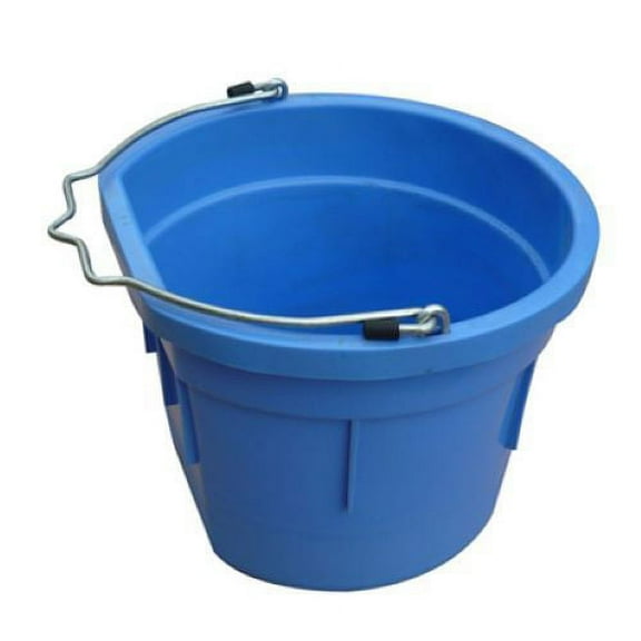Master Rancher MR8QP/FSB-SKYBLU 8-Quart Sky Blue Poly Resin Farm & Ranch Flat Sided Utility Bucket Pail - Quantity of 6