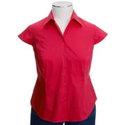 George - Women's Plus Woven Cap-Sleeve Shirt