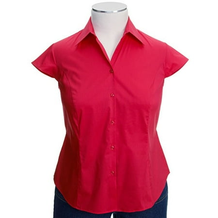George - Women's Plus Woven Cap-Sleeve Shirt