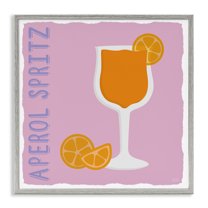 Stupell Industries Aperol Spritz Cocktail Food & Beverage Painting Gray Framed Art Print Wall Art, 24 x 24