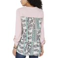 thumbnail image 2 of Style & Co. Womens Mixed Media Ruffled Sweatshirt Pink M, 2 of 2