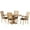 Natural/Brown, variant on Noble House Aisenbrey Wood and Cane 5-Piece Expandable Dining Set, Gray and Black