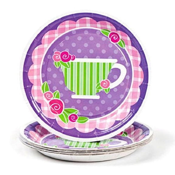 Tea Party Dessert Plates - Party Supplies - 8 Pieces