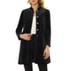thumbnail image 1 of Elegante abrigo de invierno para mujer, abrigo largo de terciopelo con cuello levantado y un solo pecho Negro M, 1 of 5