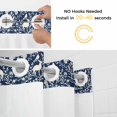 thumbnail image 5 of Navy Blue Boho Elk No Hook Shower Curtain Waterproof, Bathroom Curtains with Snap in Liners and See Through Top Window, Middle Century Vintage Botanical Hotel Style Bathtub Curtains Shower 36"Wx78"L, 5 of 8