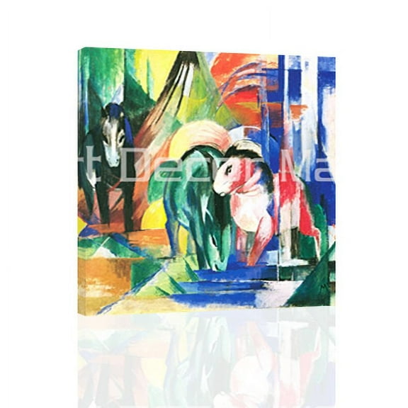 Three Horses At A Drinking Trough - CANVAS OR FINE PRINT WALL ART