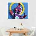 thumbnail image 2 of Nawypu  Sci-Fi Wall Art Canvas Prints for Kids Room 'Peek-a-Boo' Bedroom Décor, Blue, Purple, 2 of 4