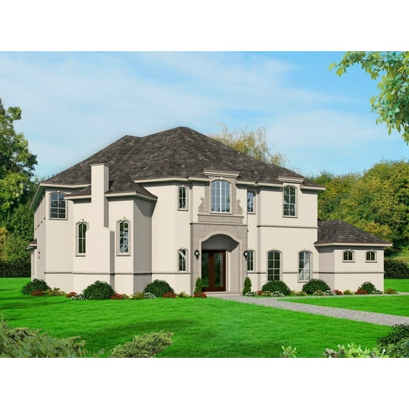 273-3379: Chateau European 6 Bed, 5 Bath Luxury Home Plan, 4979 Sq Ft: Full Blueprints with License to Build by Home Plan Marketplace - Lesuto