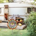 thumbnail image 4 of Dserhfy Colorful Flower Wind Spinner with Stake Weather-proof Outdoor Garden Yard Lawn Metal Rotary Windmill Ground Spike Decoration, 4 of 8